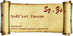 Szécsi Zsuzsa névjegykártya